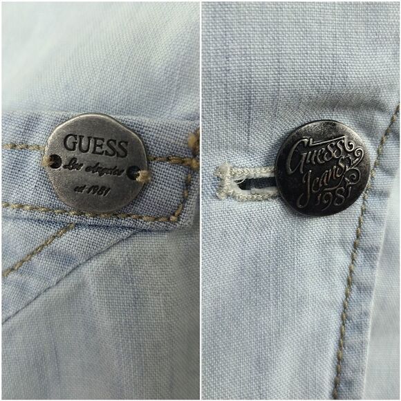 guess Light Wash Denim Jacket Blazer Small - Picture 6 of 16